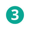 teal circle with white 3