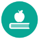 apple on a book